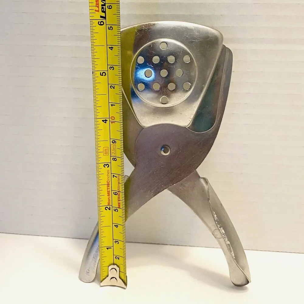 Heavy-Duty Stainless Steel Citrus Juicer Hand Held Ergonomic Handle Used Vintage
